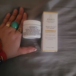 Kiehl's Ultra Facial Cream and Better Screen UV Serum Duo - White and Gold